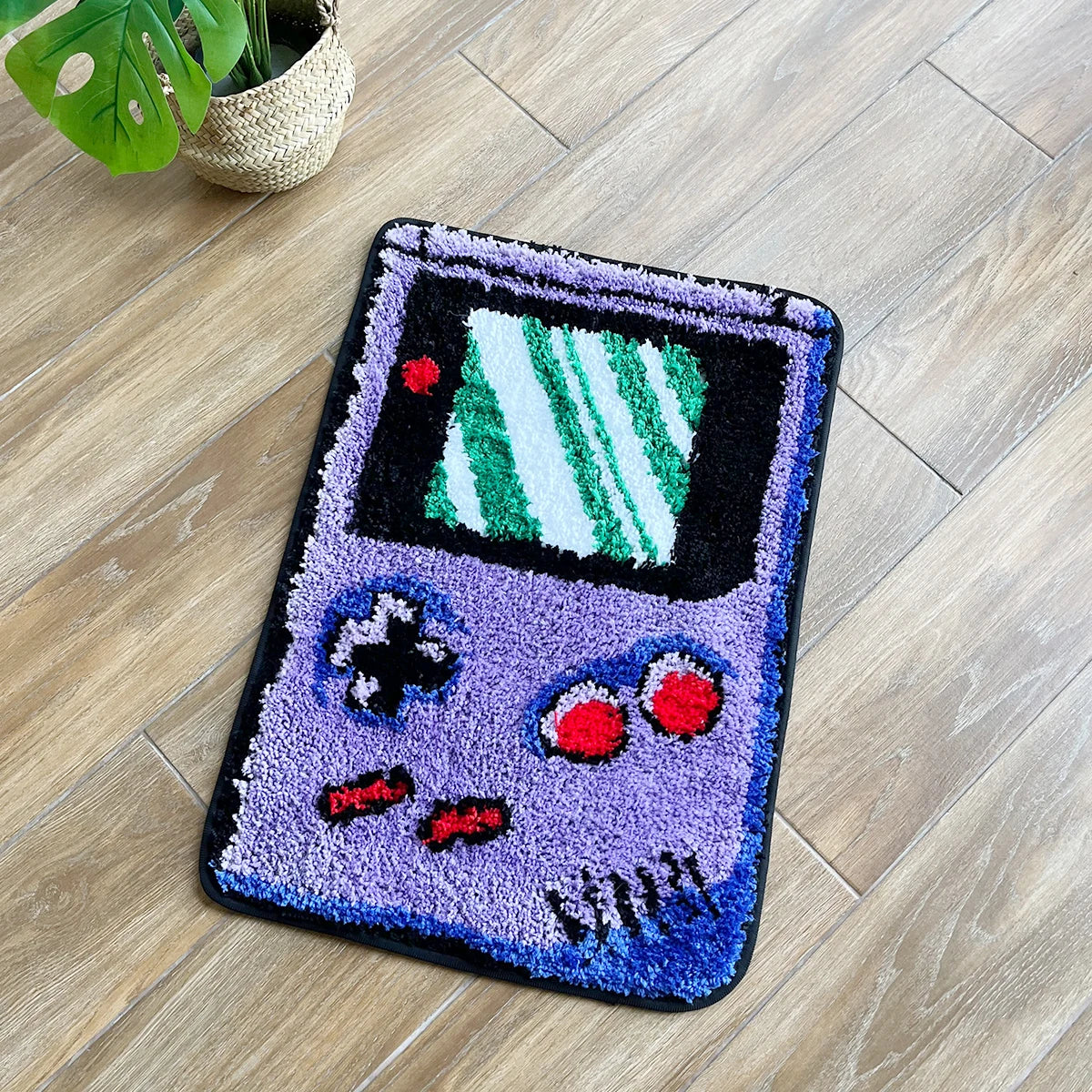 Purple Games Console Tufted Rug Funny Childhood Memories Rug Cute Flocking Carpet Floor Pad anti Slip Doormat Aesthetic Home Pad