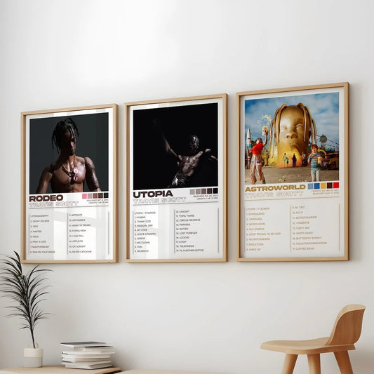 3-Piece Travis Scott Album Poster Set (50x70cm)