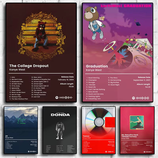 Kanye West Aesthetic Canvas Print - Hip Hop & Jesus Music Album Poster for Stylish Home Decor